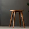 Walnut Wood Stool Versatile Scandinavian Side Table, Plant Stand, and Mid-Century Home Decor