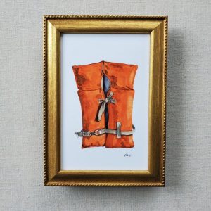 Watercolor Life Jacket Art Print Coastal Charm for Your Home
