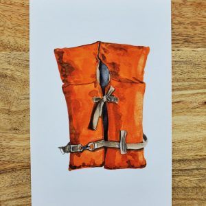 Watercolor Life Jacket Art Print Coastal Charm for Your Home