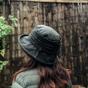 Waterproof Wonder Dark Olive British Waxed Cotton Rain Hat for Women