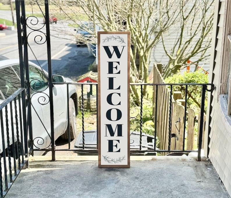 Welcome Home with Style Vertical Welcome Sign for a Warm and Inviting Porch