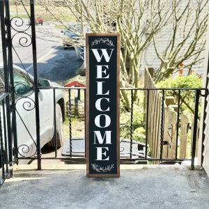 Welcome Home with Style Vertical Welcome Sign for a Warm and Inviting Porch