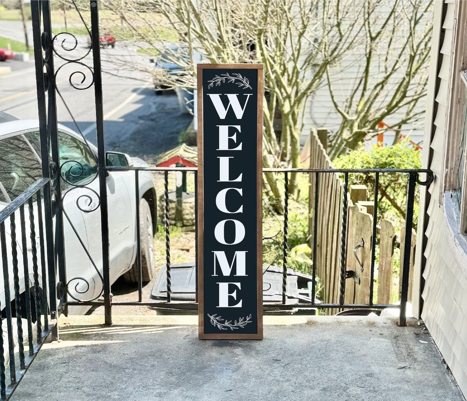 Welcome Home with Style Vertical Welcome Sign for a Warm and Inviting Porch - Image 4