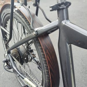 Wenge Wood Bike Fenders Elevate Your Commuter Bike with Handcrafted Elegance