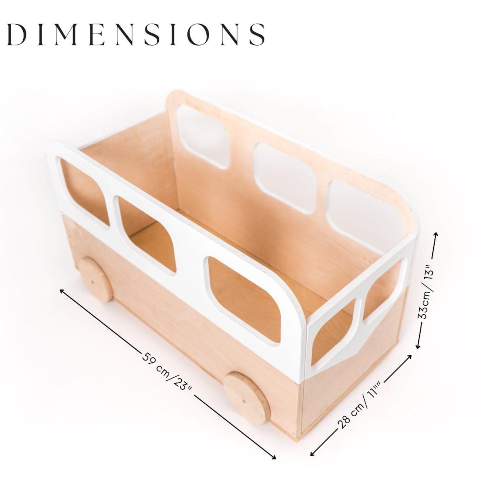 Whimsical Wooden Toy Bus The Ultimate Storage Solution for Little Explorers
