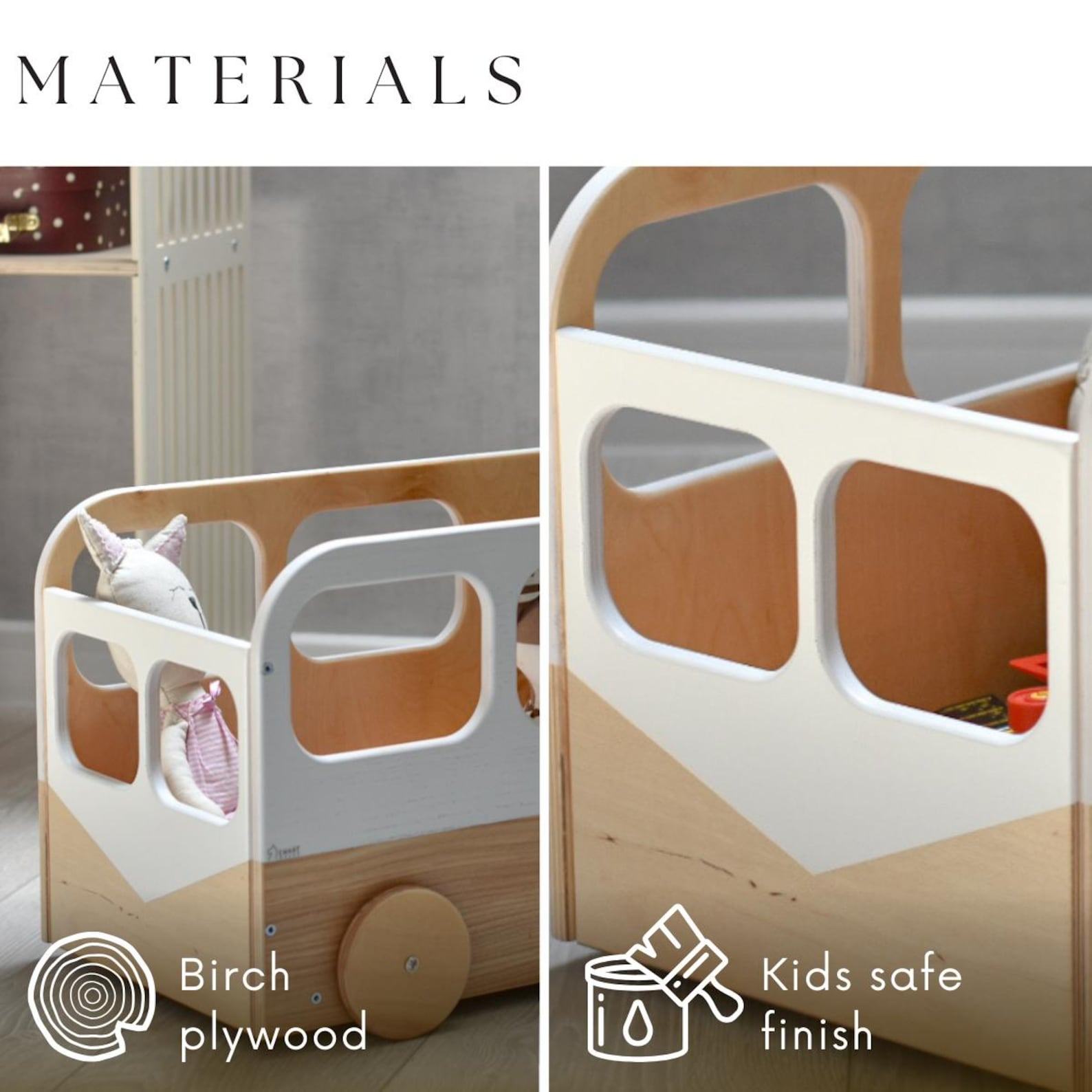 Whimsical Wooden Toy Bus The Ultimate Storage Solution for Little Explorers