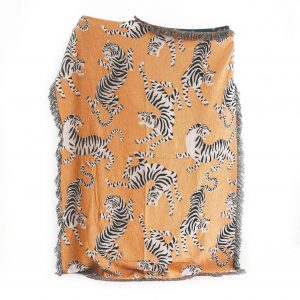 White Tiger Tapestry Majestic Animal Throw Blanket for Home Decor and Warmth