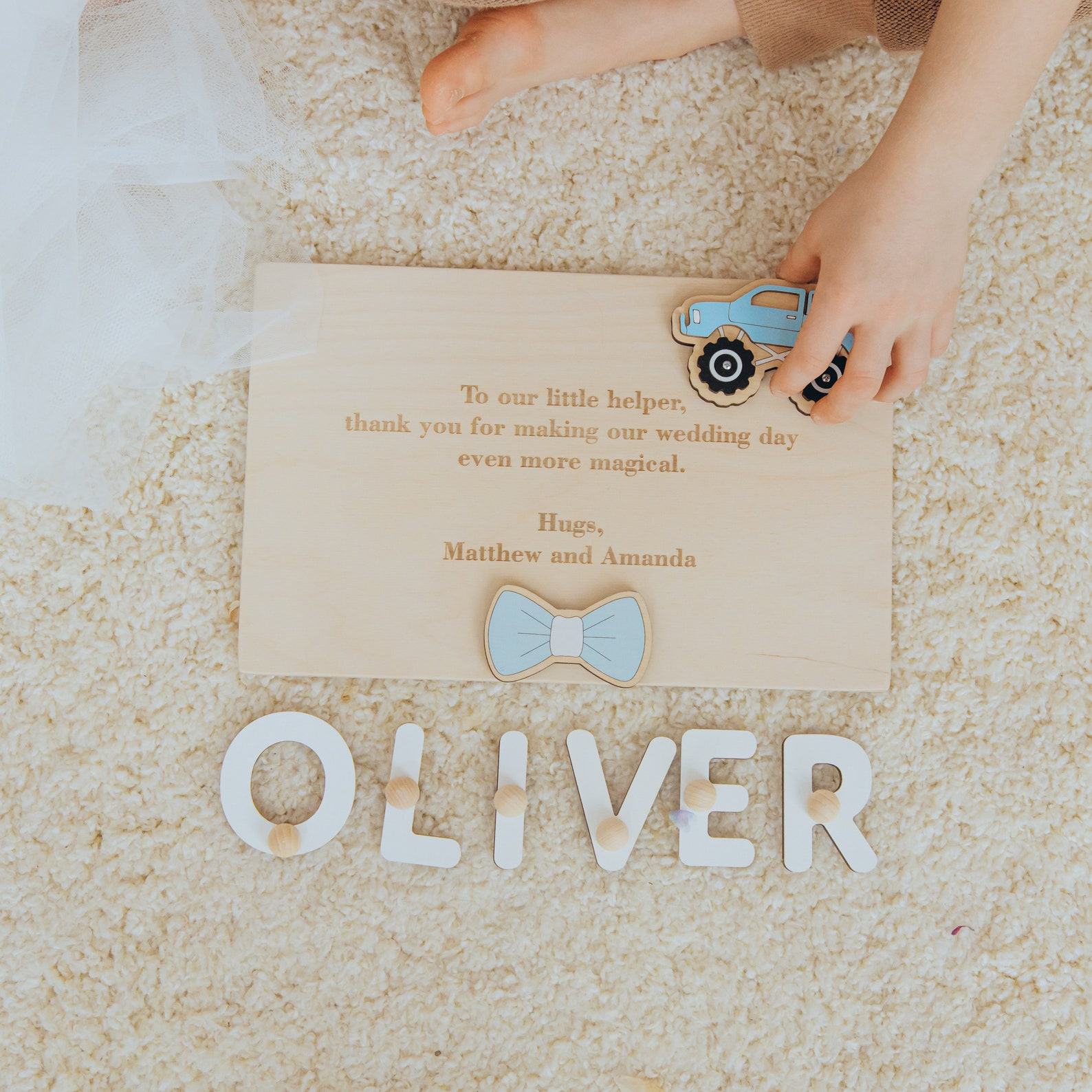 Will You Be My Ring Bearer Personalized Name Puzzle – Unique Wedding Proposal Present