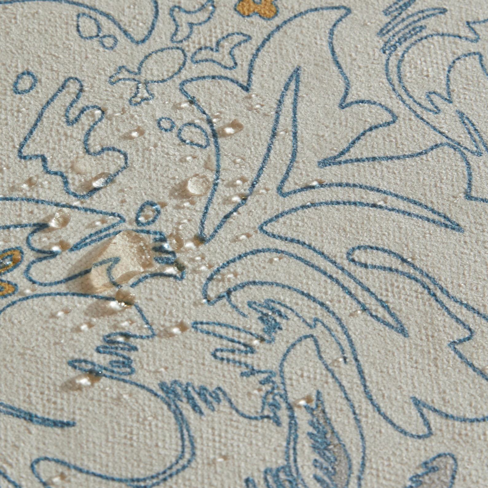 William Morris Blue Hand-Drawn Minimalist Forest Tablecloth Elevate Your Dining Experience with Rustic Charm