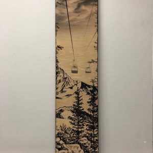 Winter Chairlift Artwork Capture the Thrill of the Slopes with Our Wood Art
