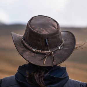 Wombat Foldable Leather Hat The Wilds Full Grain Leather Unisex Cowboy Hat for Trekking and the Australian Bush