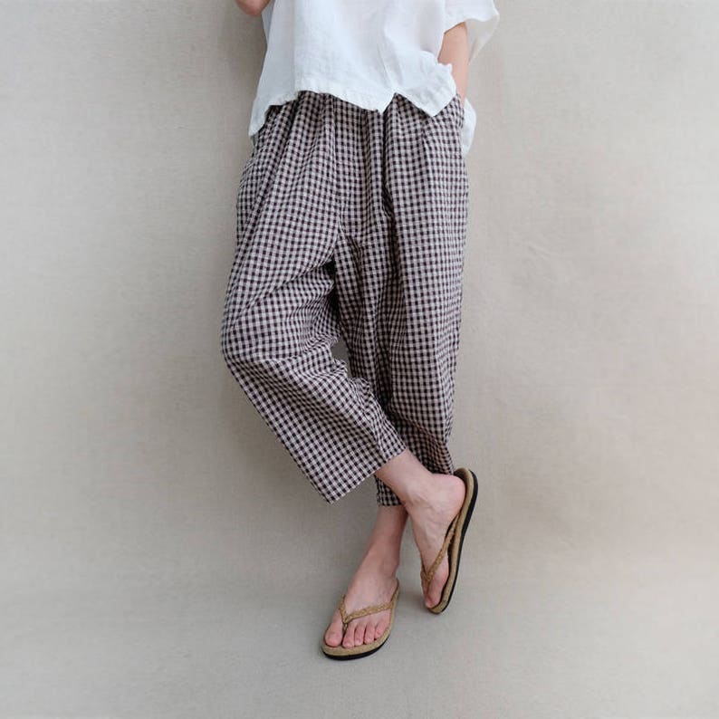 Women’s Cropped Linen Harem Pants Comfort and Style in Every Step