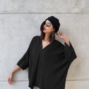 Women’s V-Neck Kaftan Effortless Summer Style with Natural Cotton Comfort