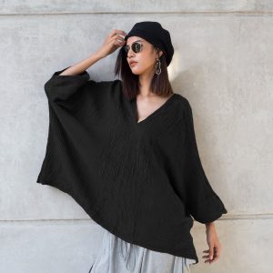 Women’s V-Neck Kaftan Effortless Summer Style with Natural Cotton Comfort