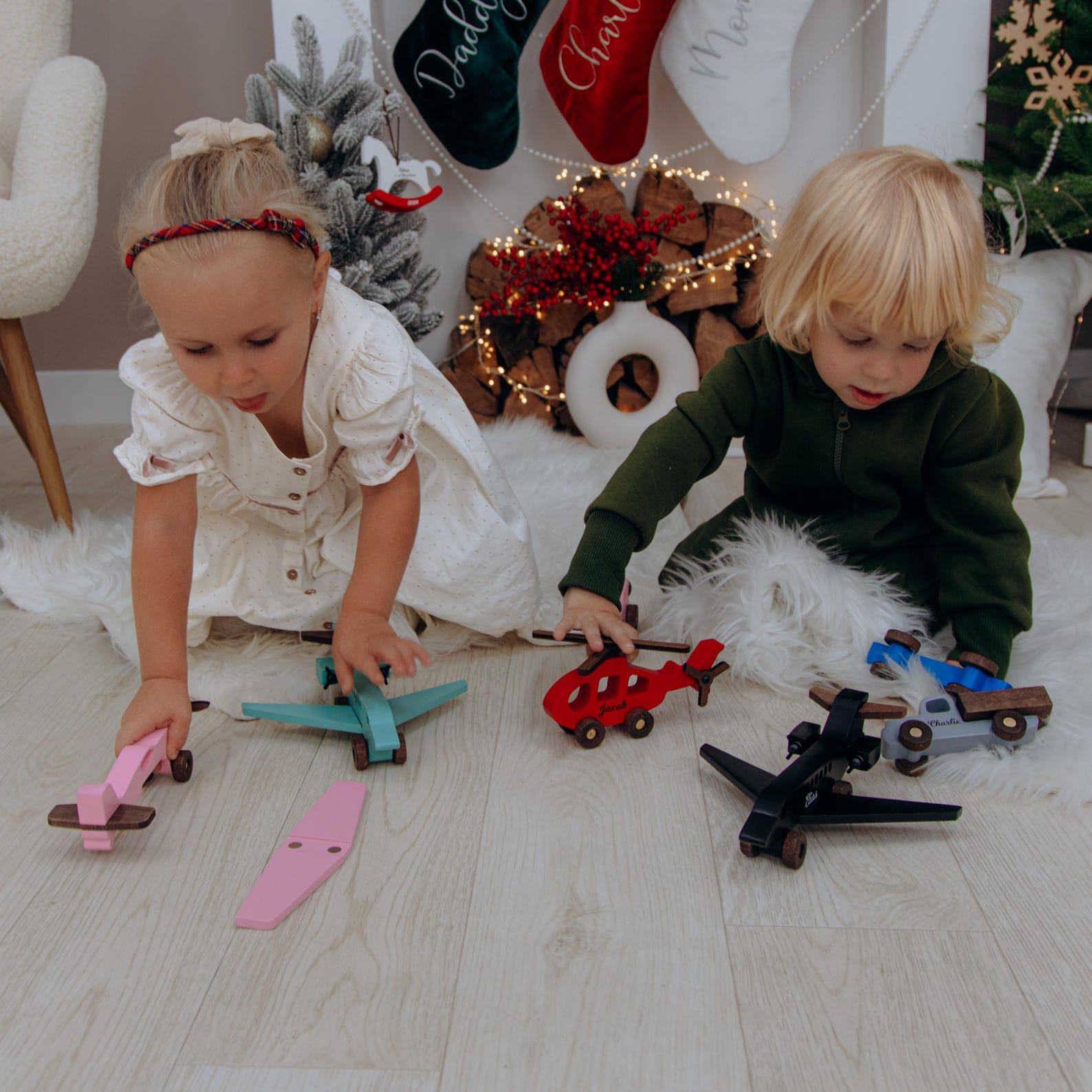 Wooden Airplane Toy for Toddlers 1-3 – Montessori Plane for Baby Shower & Easter Presents