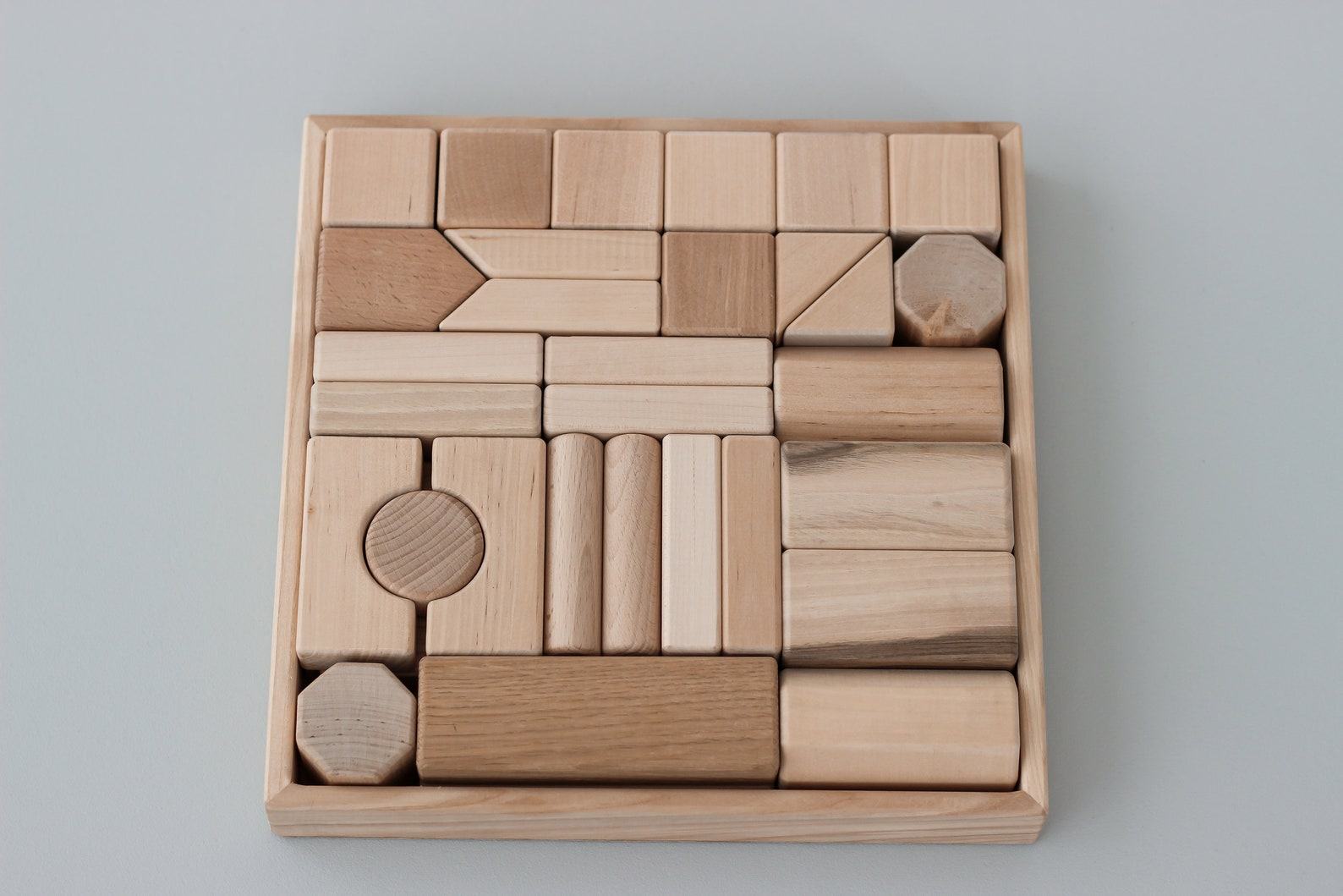 Wooden Building Blocks 39-Piece Montessori Toy for Toddlers, Preschoolers, and Kids - Image 3