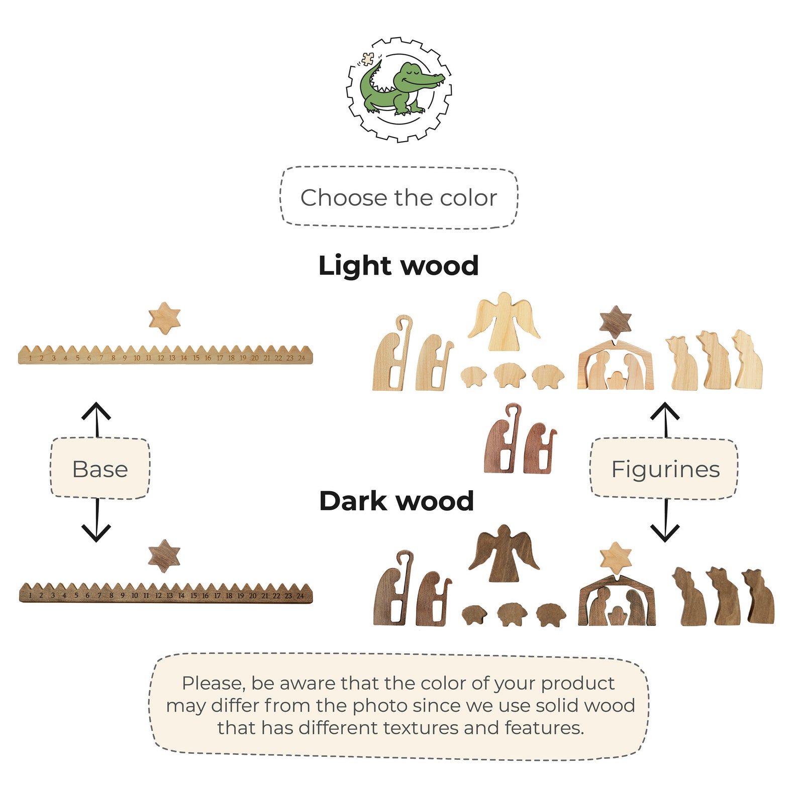 Wooden Nativity Advent Calendar  Christmas Countdown with Activity Cards – Fun for Kids & Adults!