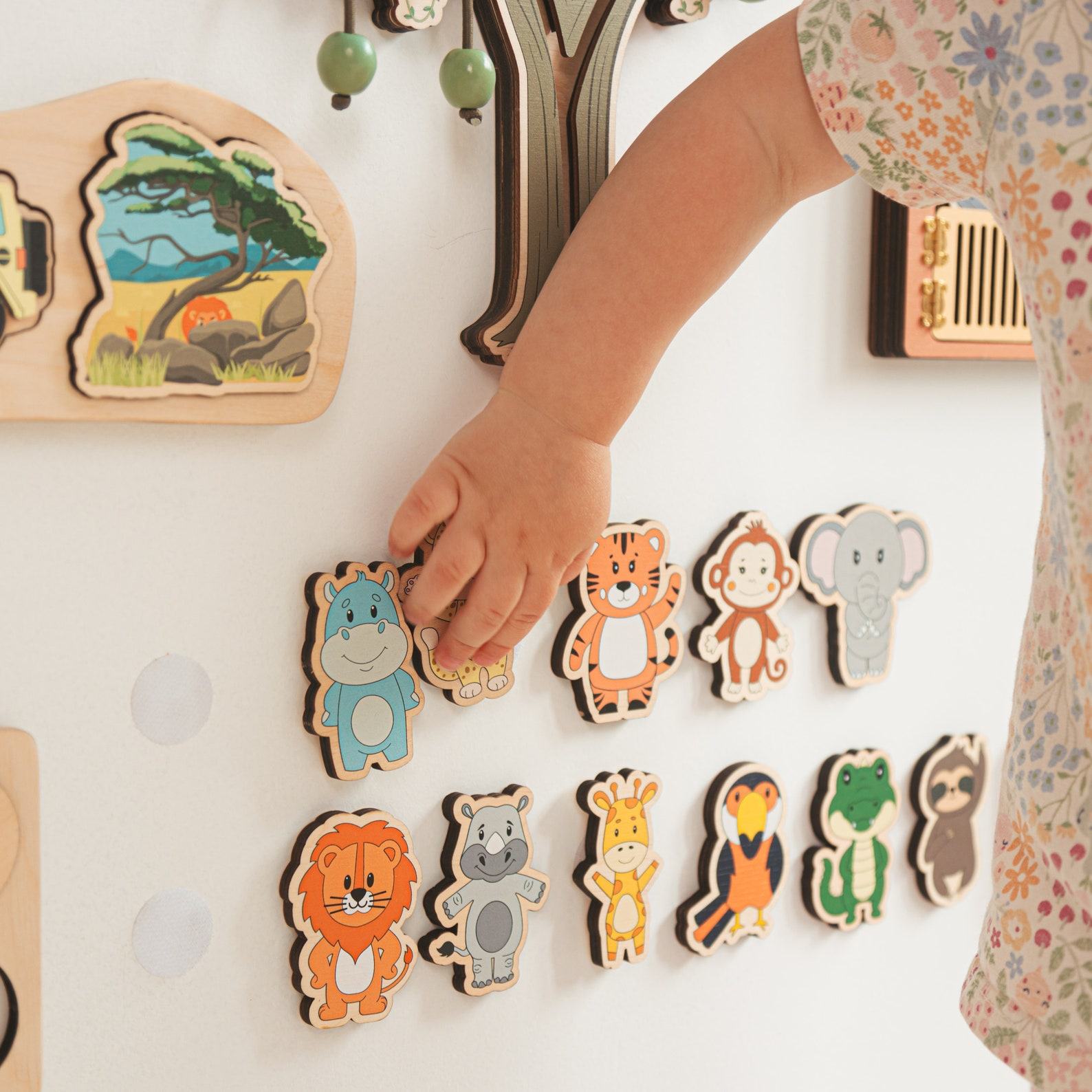 Woodland Busy Board DIY Kit  Montessori Sensory Toy Parts for Baby Activity Boards & Nursery Decor