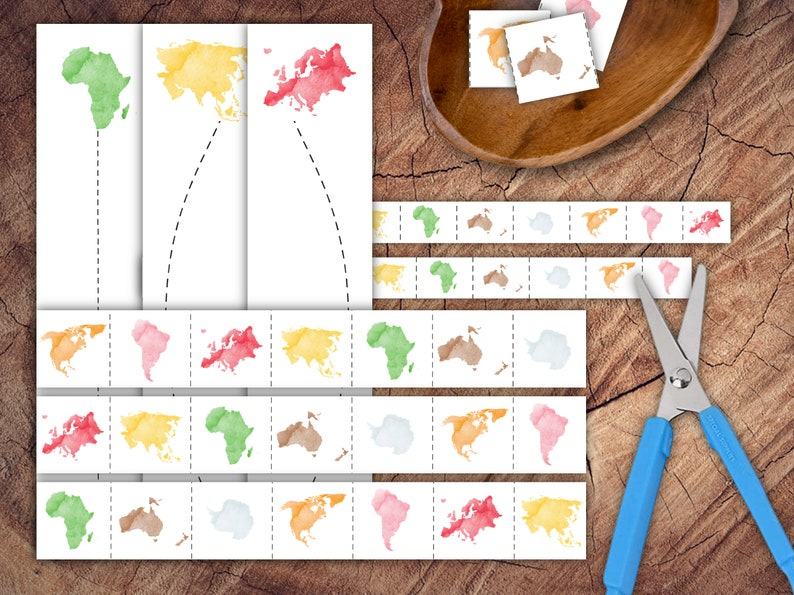 World Continents Scissor Strips Fun and Educational Scissor Practice for Preschoolers