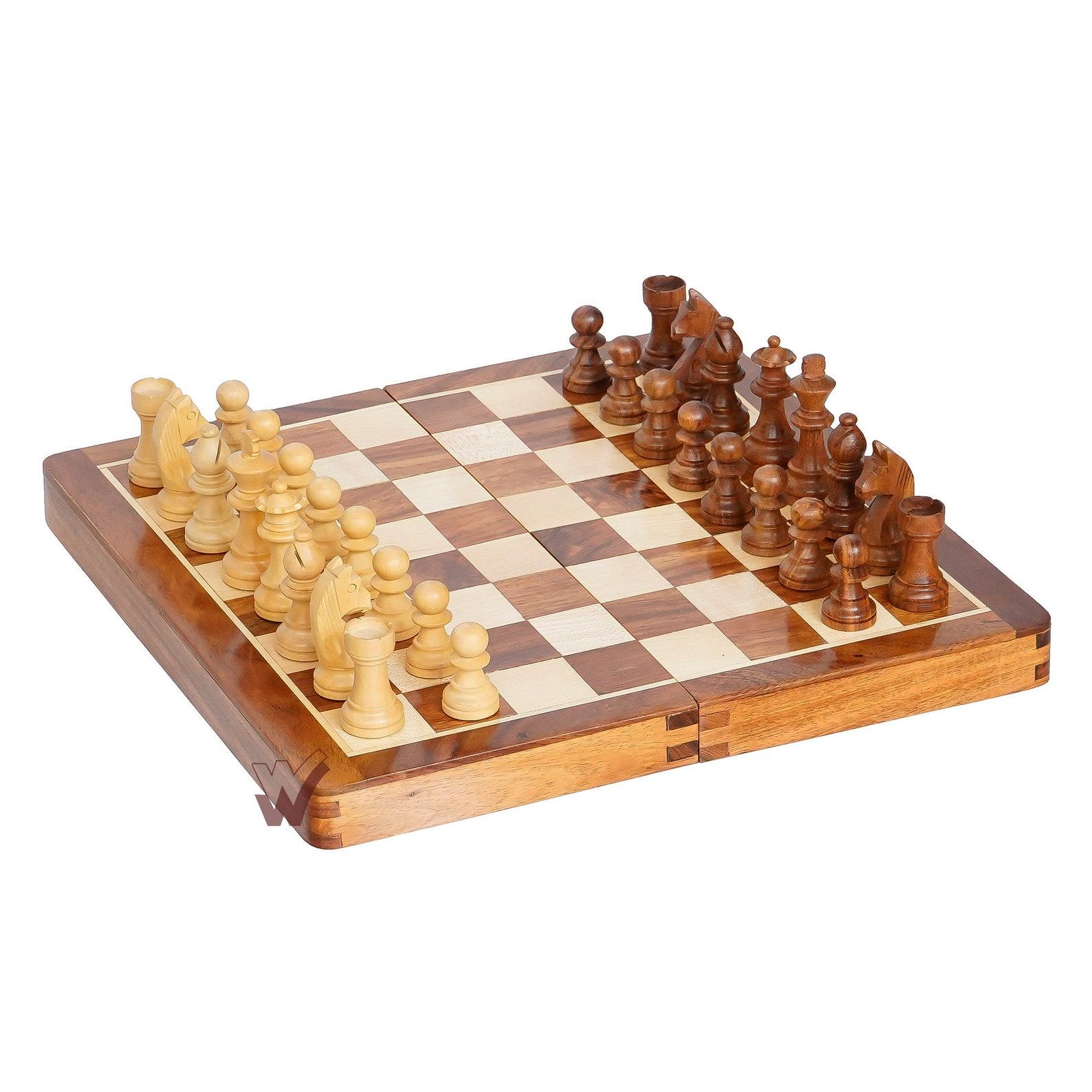 Wrightwood Personalized Foldable Magnetic Travel Chess Set with Storage Elevate Your Travel Games