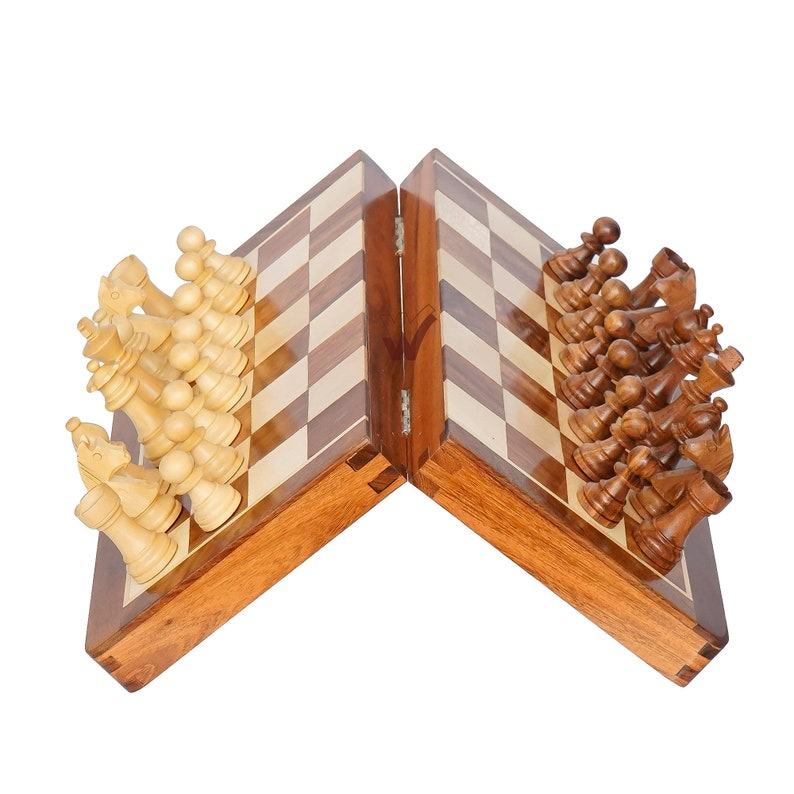 Wrightwood Personalized Foldable Magnetic Travel Chess Set with Storage Elevate Your Travel Games