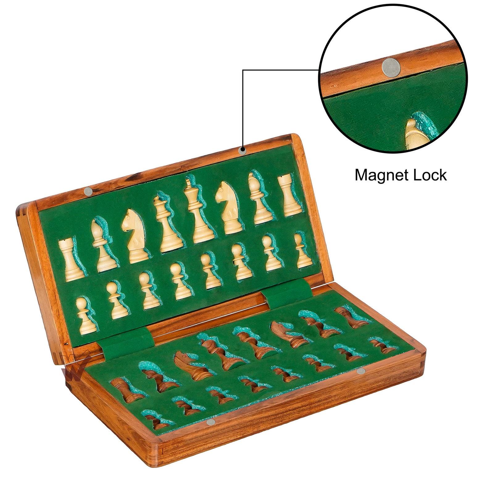 Wrightwood Personalized Foldable Magnetic Travel Chess Set with Storage Elevate Your Travel Games