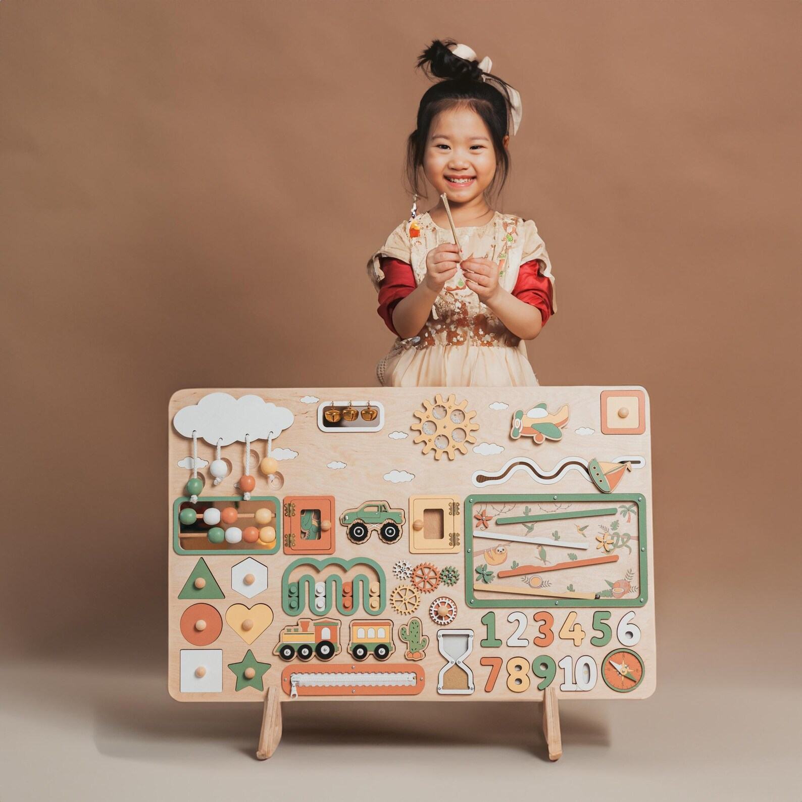 XXL Custom Busy Board for Toddlers 1-3 | Handmade Montessori Activity Board | Fast USA Shipping