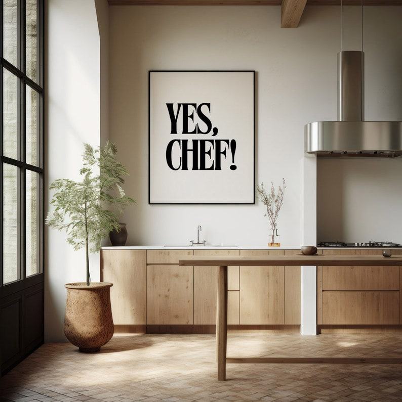 YES CHEF” Canvas or Unframed Print Elevate Your Kitchen with Iconic TV Quotes
