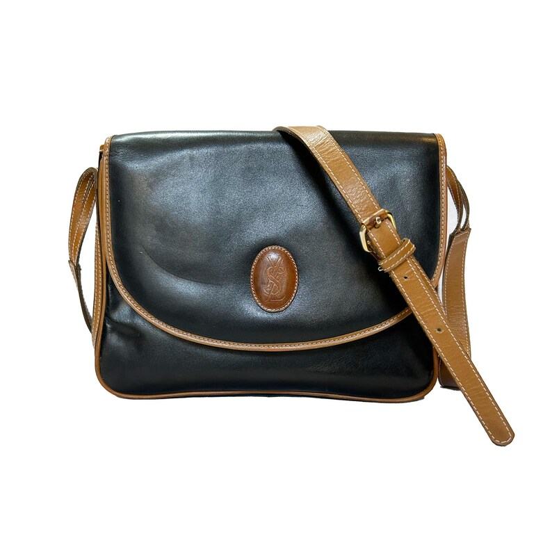 Yves Saint Laurent Black and Brown Leather Crossbody Bag A Timeless Accessory for the Modern Woman