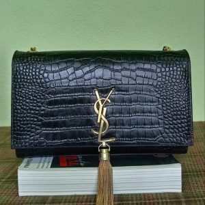 Yves Saint Laurent Kate Tassel Embossed Croc Leather Shoulder Bag T180724
