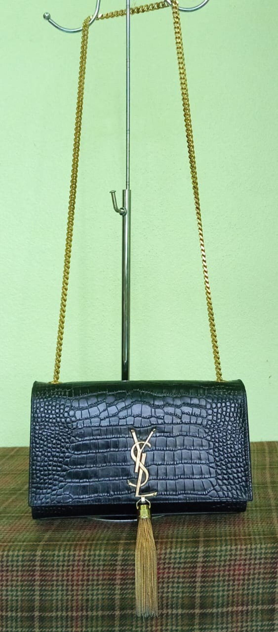 Yves Saint Laurent Kate Tassel Embossed Croc Leather Shoulder Bag T180724 - Image 2