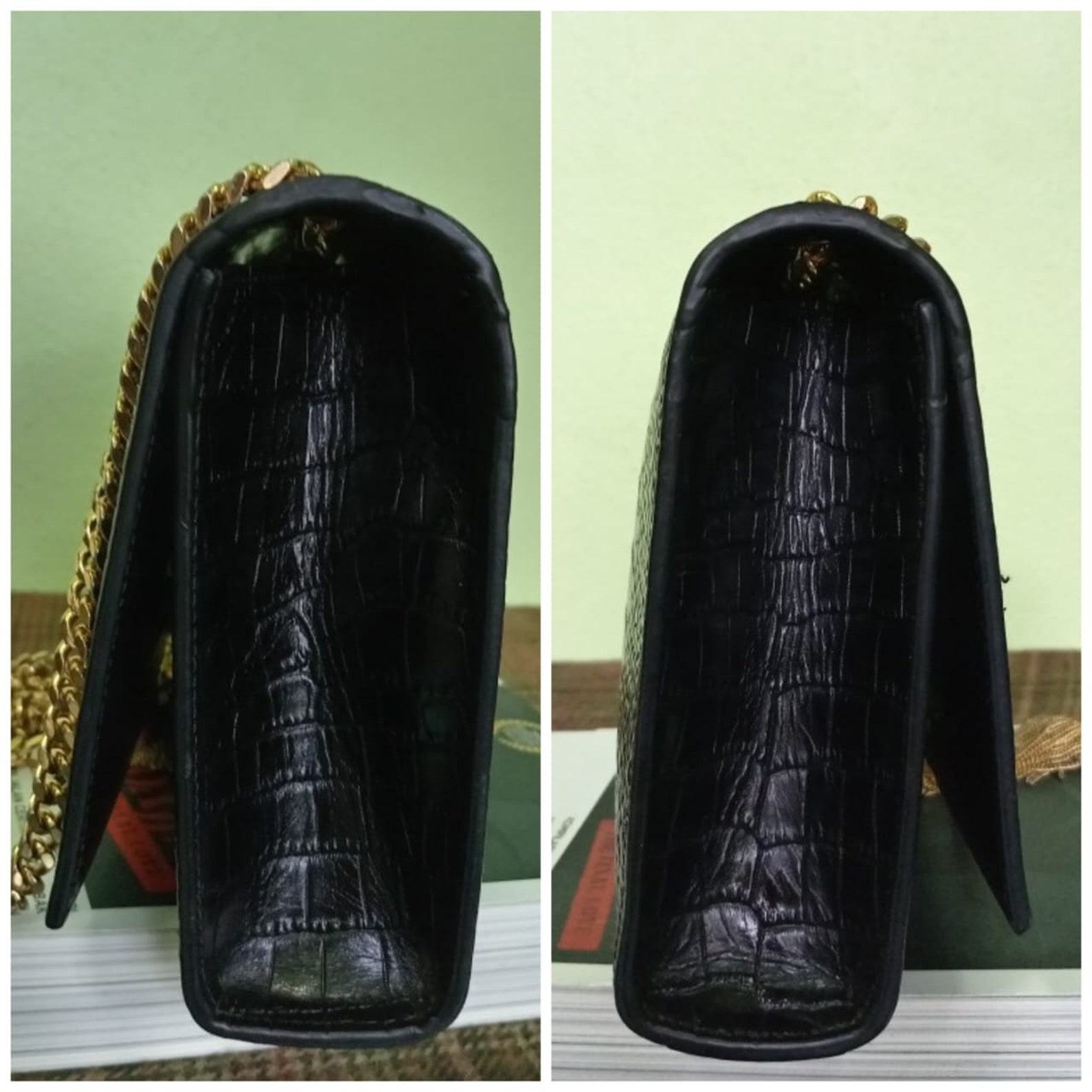 Yves Saint Laurent Kate Tassel Embossed Croc Leather Shoulder Bag T180724