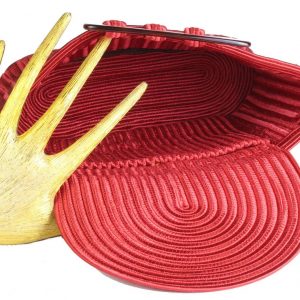 YVES SAINT LAURENT Ribe Gauche Vintage 1990s Red Passementerie Shoulder Bag